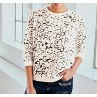 Designer burn-out pattern sweater, ecru-black
