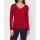 Designer-Wickeloptikpullover m. Spitze, rot
