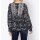 Designer-Druckbluse, schwarz-rauchblau