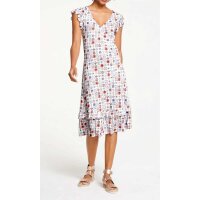 Designer-Druckkleid, ecru-bedruckt