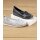 Rind-Leder-Slipper, weiß-silber