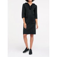 Designer-Strickkleid m. Kapuze, schwarz
