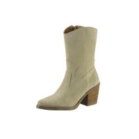 Cowhide suede boots, beige