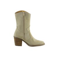 Cowhide suede boots, beige