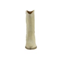 Rind-Veloursleder-Stiefel, beige