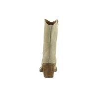 Rind-Veloursleder-Stiefel, beige