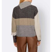 Patch design sweater, beige-grey