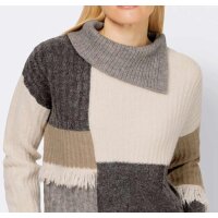 Patch design sweater, beige-grey