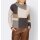 Patch design sweater, beige-grey