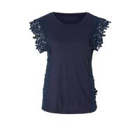 Jersey shirt with lace, navy