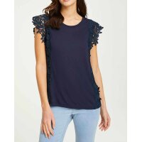 Jersey shirt with lace, navy