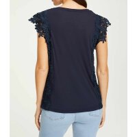 Jersey shirt with lace, navy