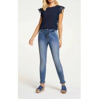Jersey shirt with lace, navy