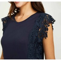 Jersey shirt with lace, navy