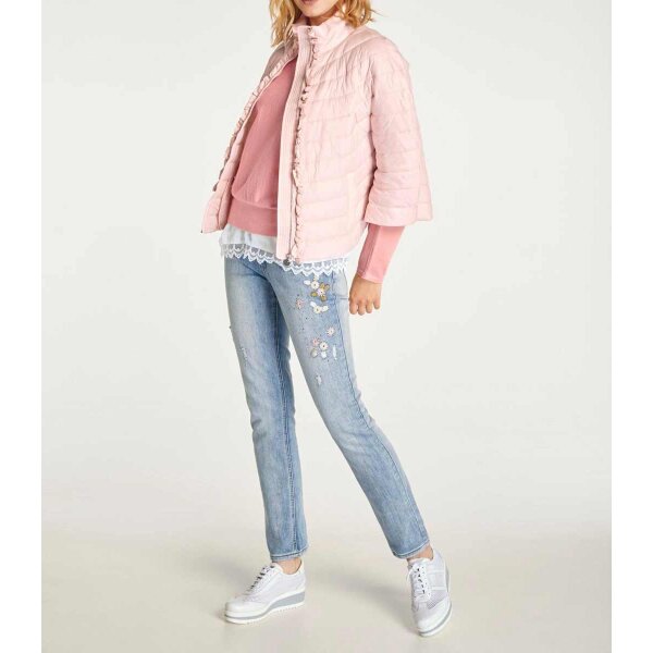 Cape with ruffles, soft rose