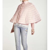 Cape with ruffles, soft rose