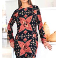 Print dress, terra-black