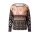 Designer-Druckshirt, schwarz-camel