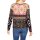 Designer-Druckshirt, schwarz-camel