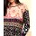 Designer-Druckshirt, schwarz-camel