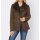 Cardigan with lamb fur imitation, brown