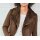 Cardigan with lamb fur imitation, brown