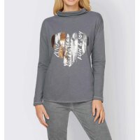 Designer-Shirt m. Metallic-Druck, anthrazit