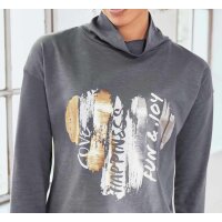 Designer-Shirt m. Metallic-Druck, anthrazit