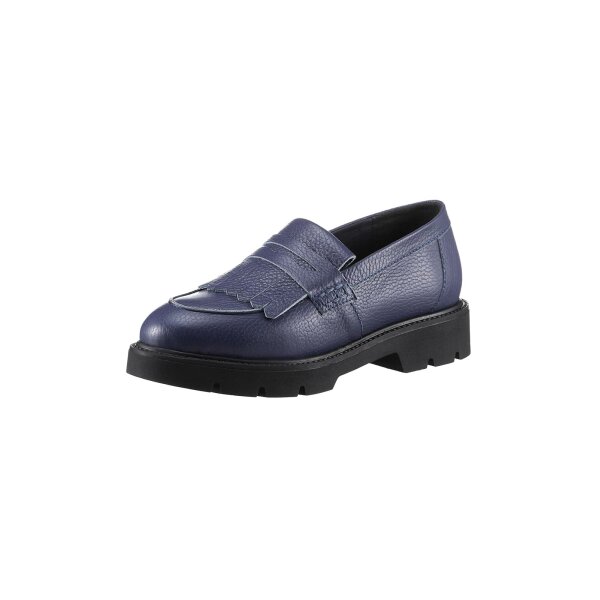 Cowhide nappa leather slipper, blue