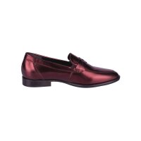 Marken-Lederslipper, bordeaux-metallic
