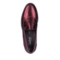 Marken-Lederslipper, bordeaux-metallic