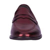 Marken-Lederslipper, bordeaux-metallic