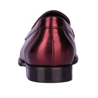 Marken-Lederslipper, bordeaux-metallic