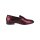 Marken-Lederslipper, bordeaux-metallic