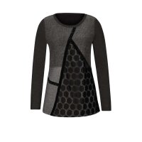 Patchwork shirt, black-grey