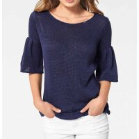 Volantpullover, marine