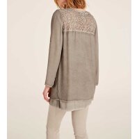 Blouse with lace, taupe