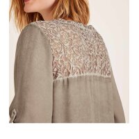 Blouse with lace, taupe