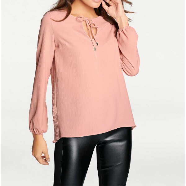 Blouse with pleats, rosé