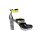 Fesselriemchen-Pumps, schwarz-gelb