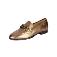 Leather slippers, gold coloured