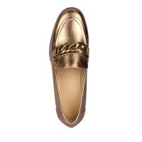 Leather slippers, gold coloured