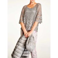 Designer-Spitzenbluse + Top, grau