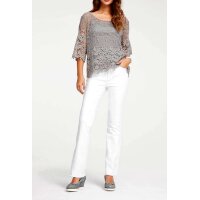 Designer-Spitzenbluse + Top, grau
