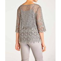 Designer-Spitzenbluse + Top, grau