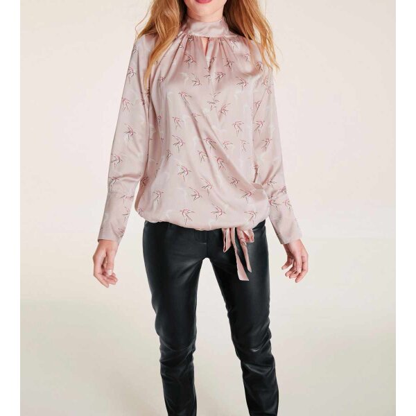 Satin blouse, rosé-multicolour