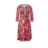 Designer-Druckkleid, rot-bunt