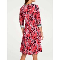 Designer-Druckkleid, rot-bunt