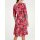 Designer-Druckkleid, rot-bunt