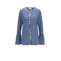 Volantshirt, marine-blau